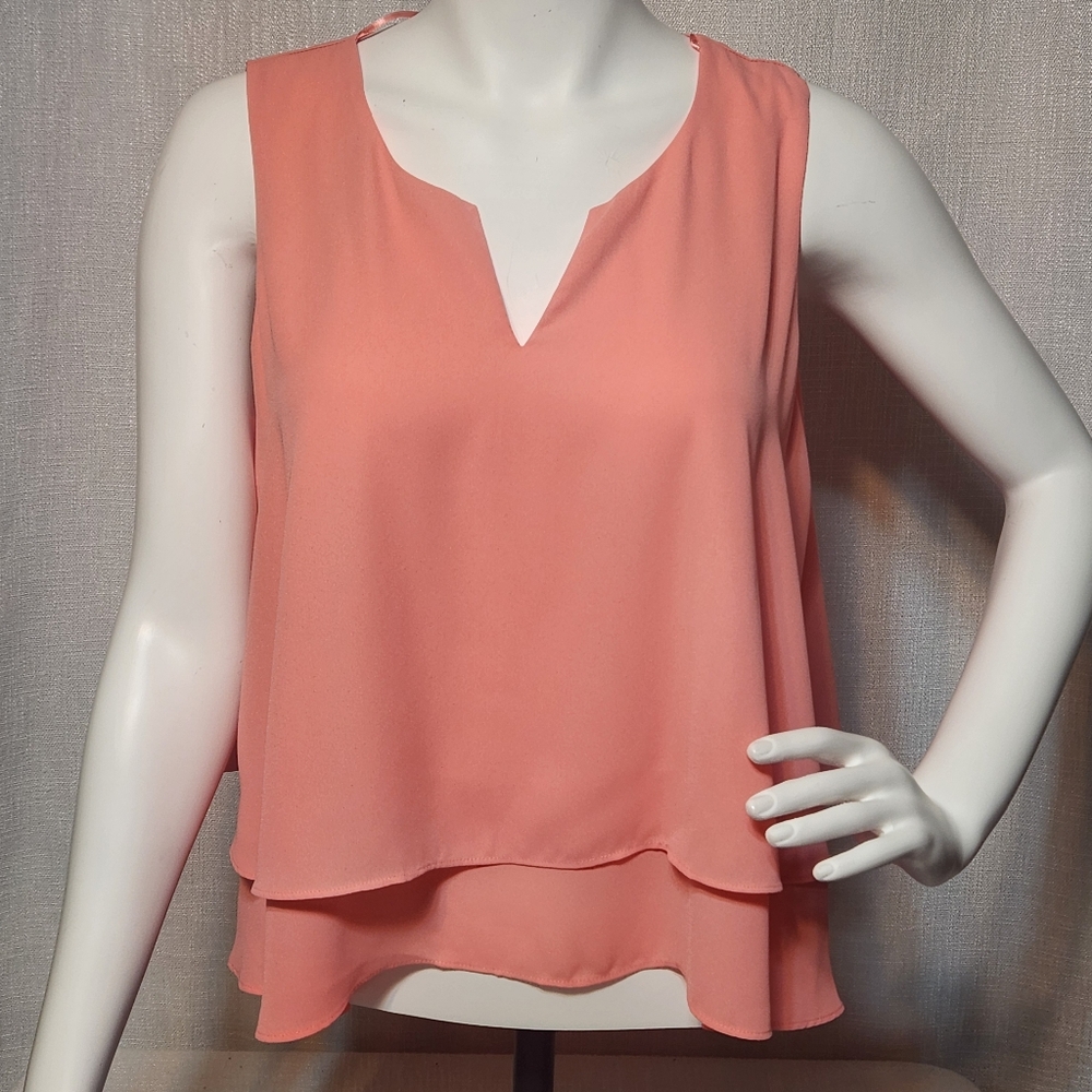 Metaphor Flowy Ruffles Layered Blouse Dusty Pinkish Color Large